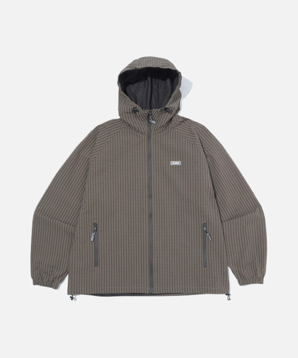 GRID CHECK HOODED JACKET