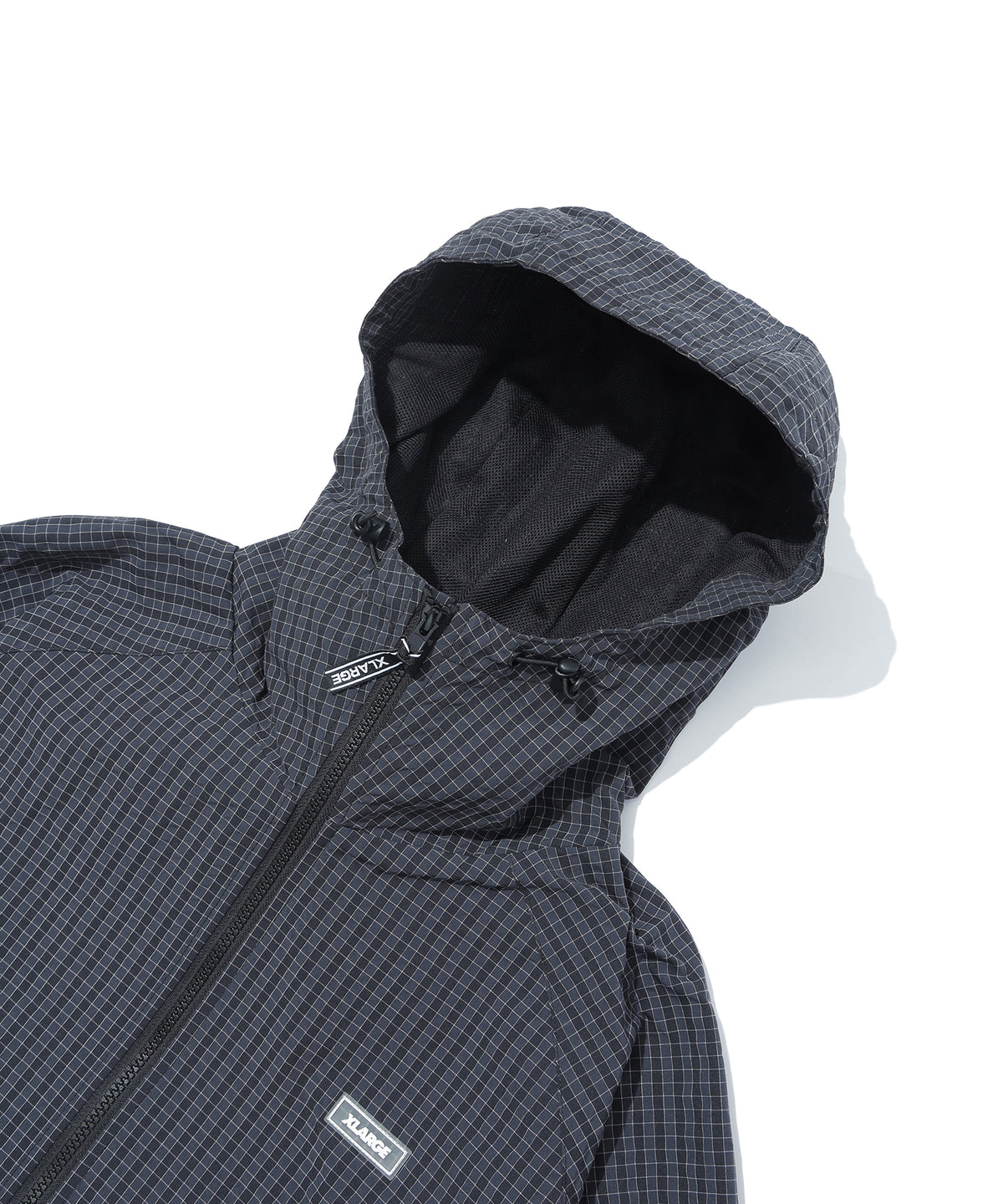 GRID CHECK HOODED JACKET