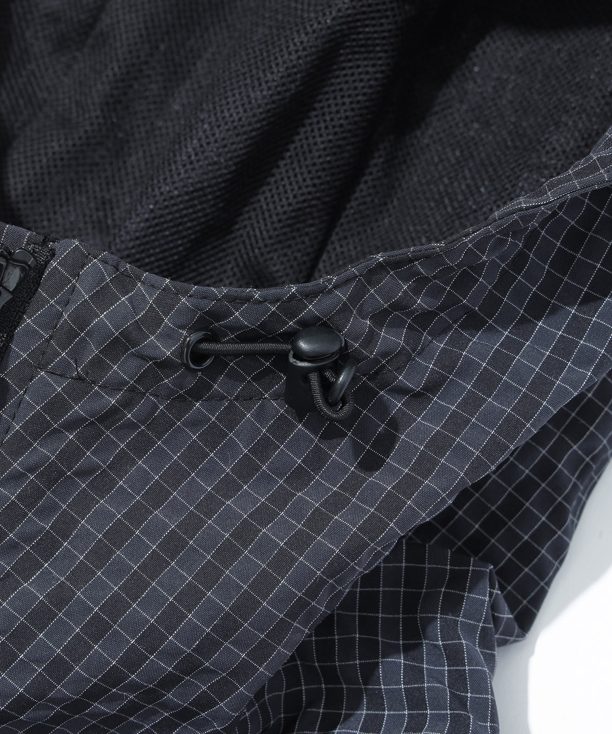 GRID CHECK HOODED JACKET