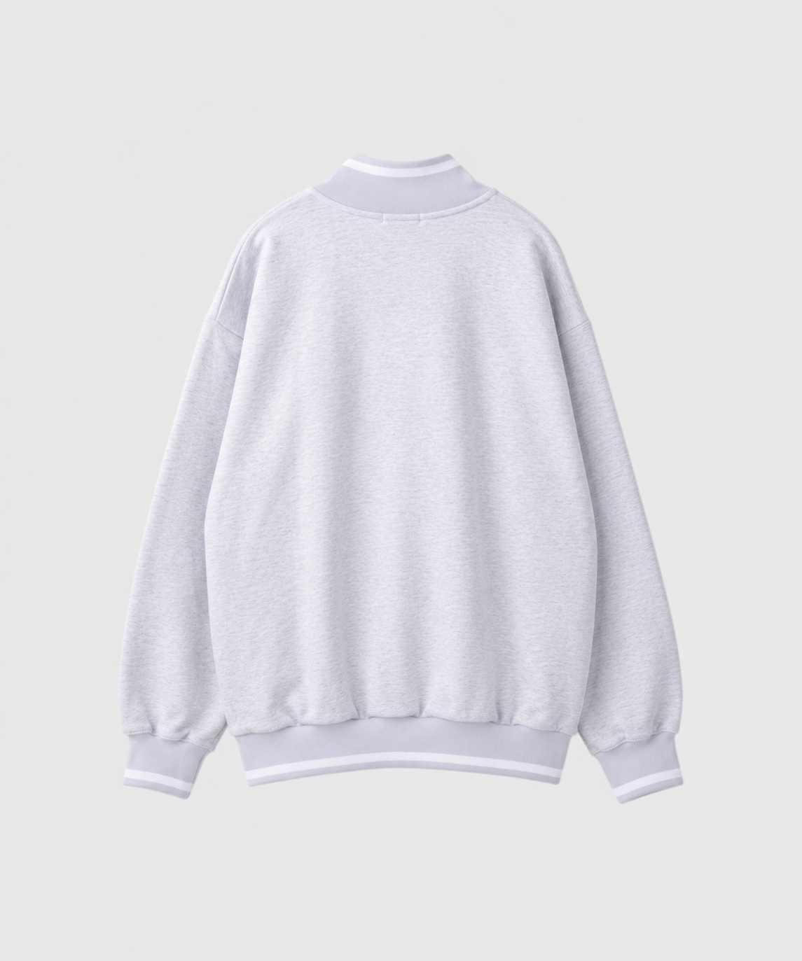 STRIPED RIB HALF ZIP SWEATSHIRT